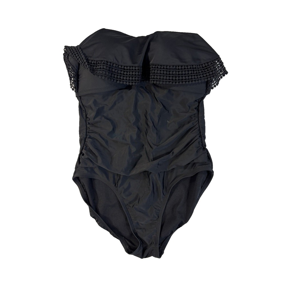 Kona Sol Women's Med Sexy Black Strapless Swim Suit Vacation Beach Summer Travel